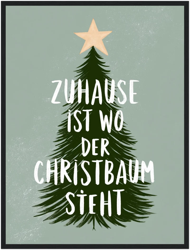 Zuhause ist wo Christbaum Poster