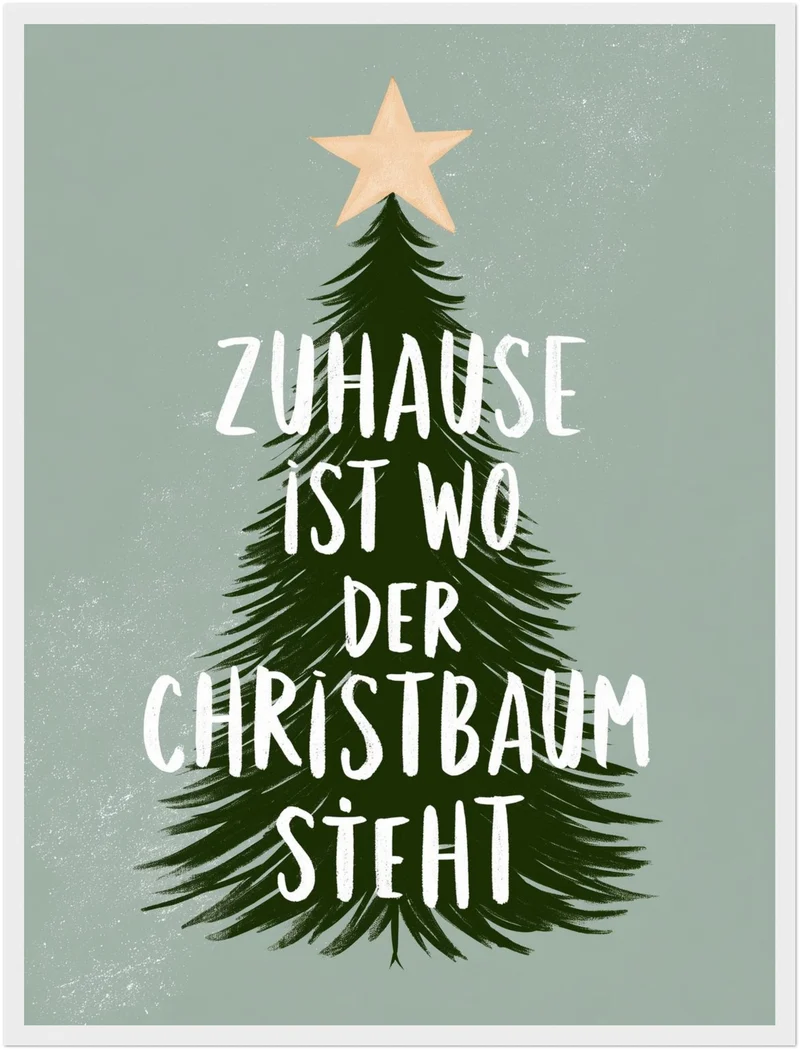 Zuhause ist wo Christbaum Poster