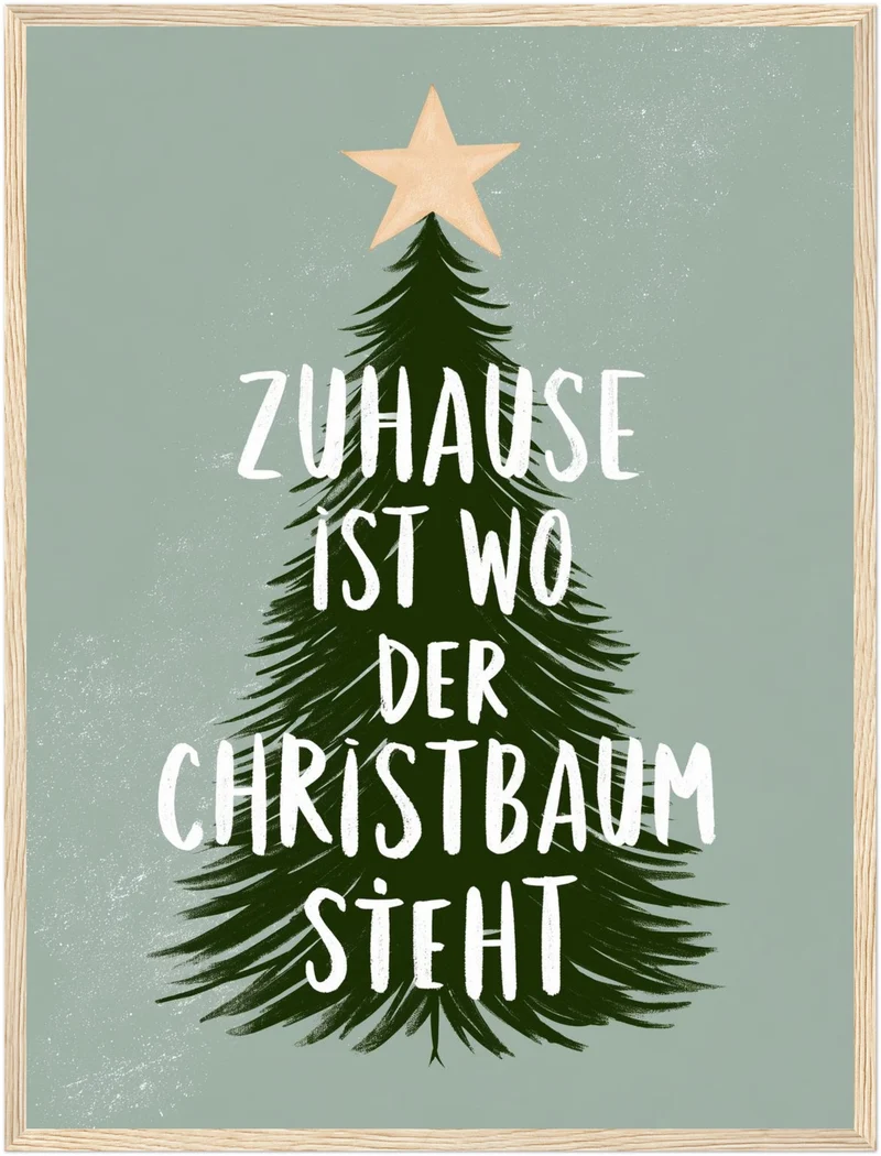 Zuhause ist wo Christbaum Poster