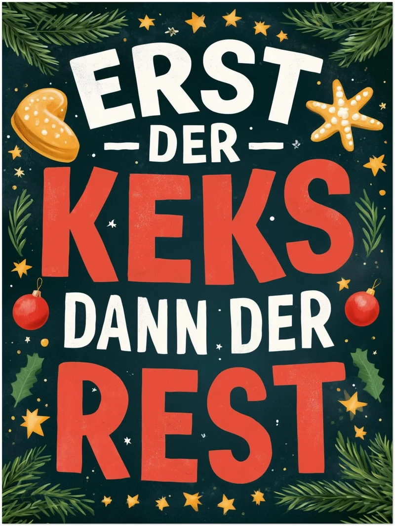 Erst der Keks Leinwand