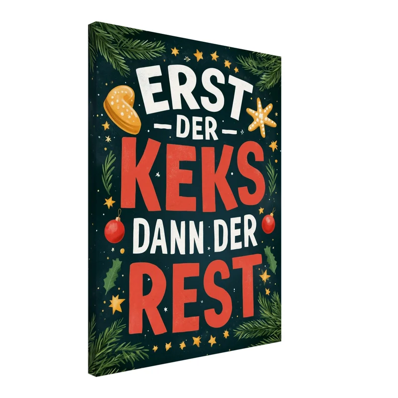 Erst der Keks Leinwand