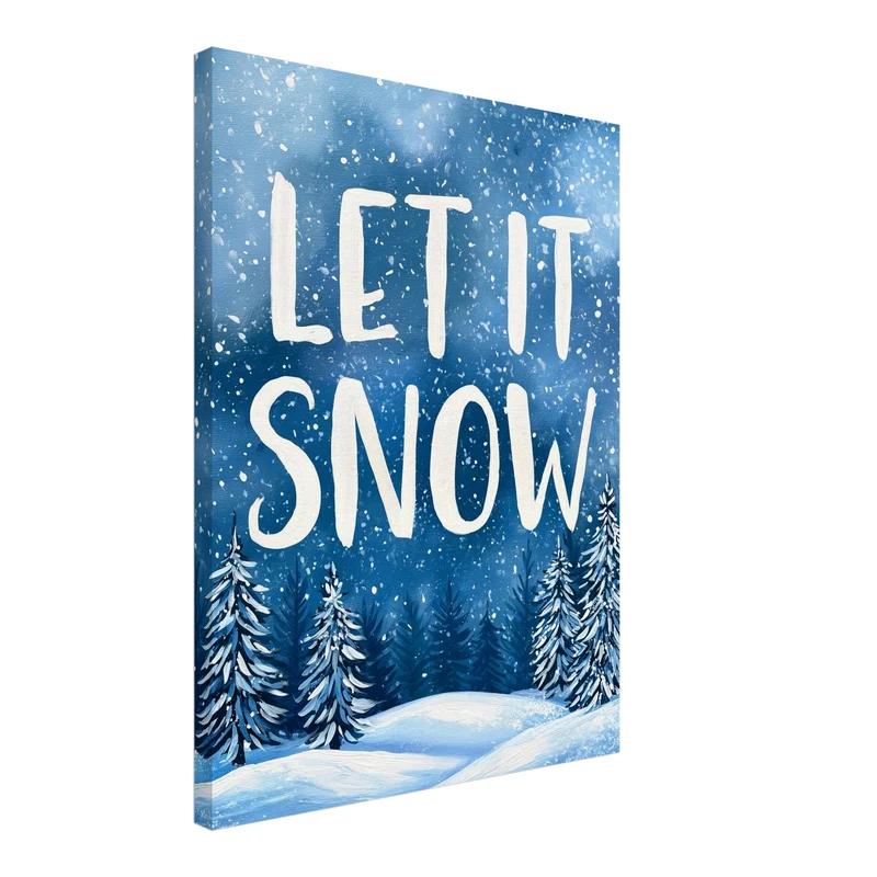 Let It Snow Blau Leinwand