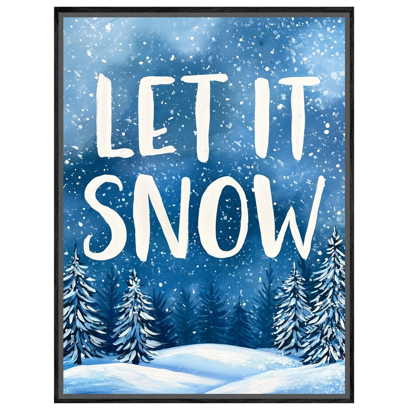 Let It Snow Blau Leinwand