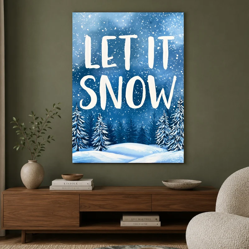 Let It Snow Blau Poster