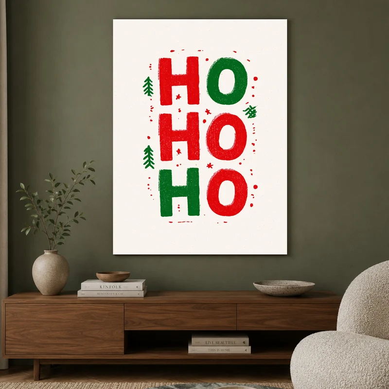 Ho Ho Ho Weihnachtsgruß Leinwand