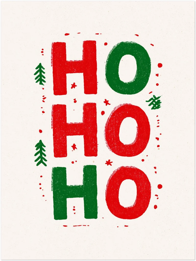 Ho Ho Ho Weihnachtsgruß Poster