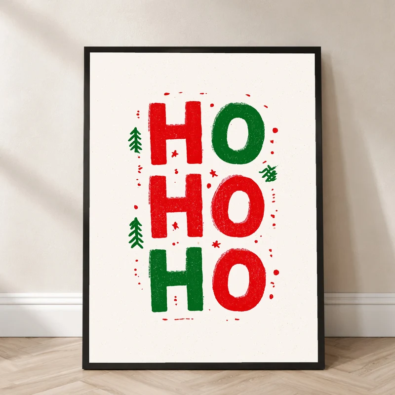 Ho Ho Ho Weihnachtsgruß Poster