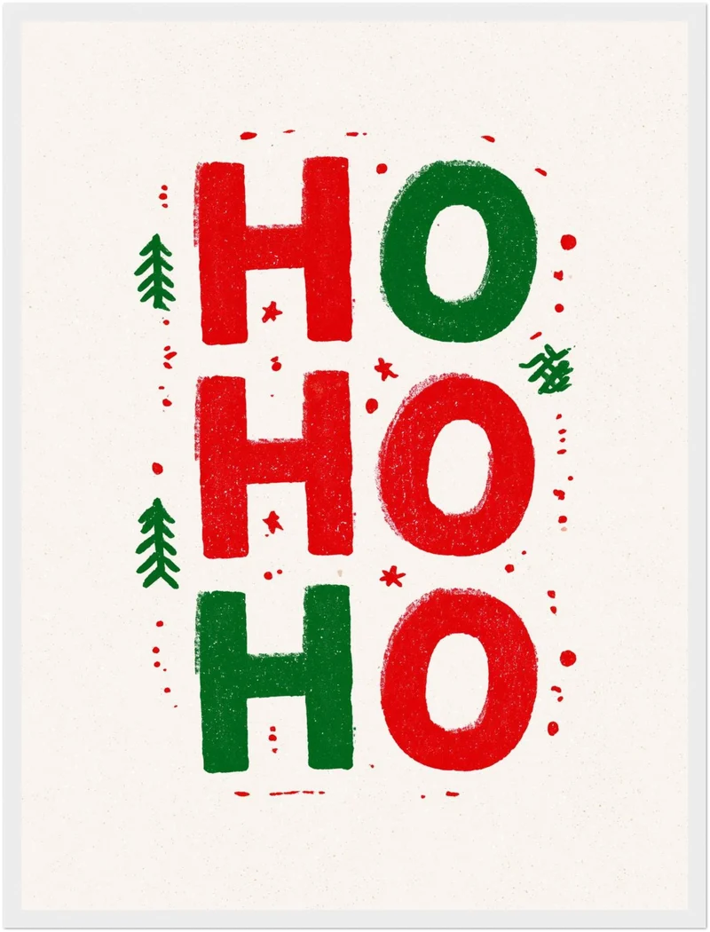 Ho Ho Ho Weihnachtsgruß Poster