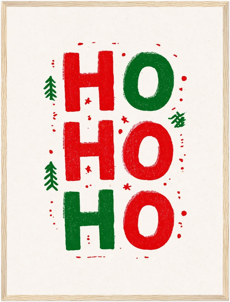 Ho Ho Ho Weihnachtsgruß Poster