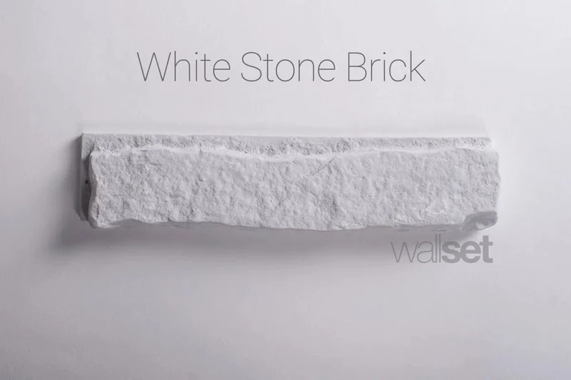 White Stone - decorative brick decor with grout