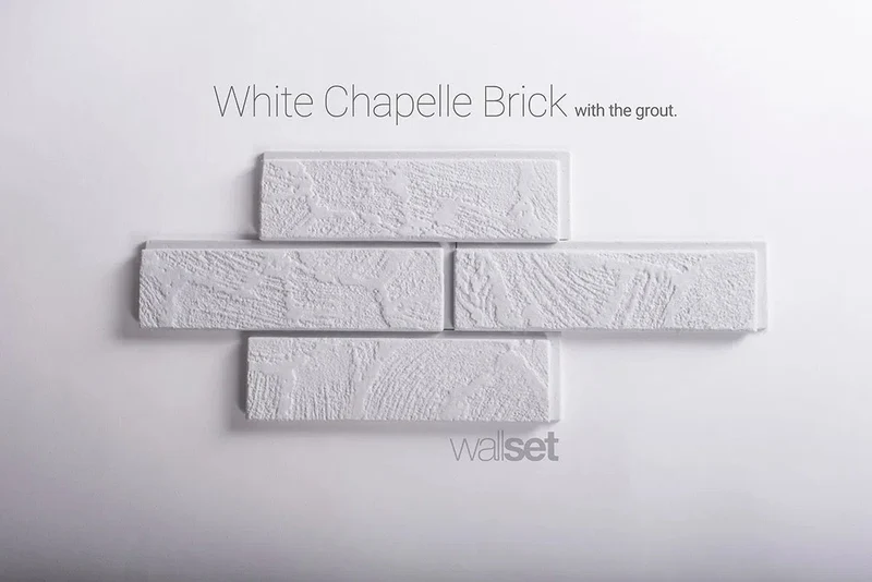 White Chapelle - decorative brick decor with grout