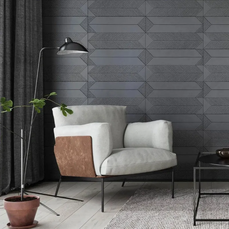 Concrete 3D Tile SAGITA Dark Grey - Box of 8