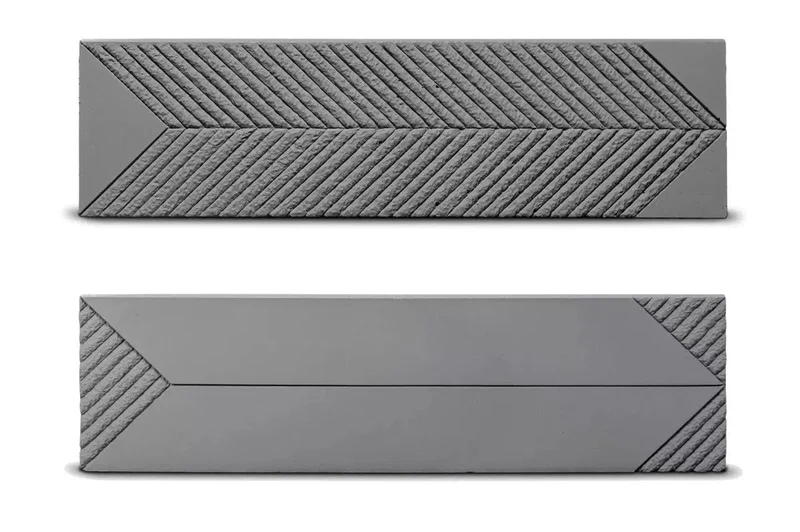 Concrete 3D Tile SAGITA Dark Grey - Box of 8