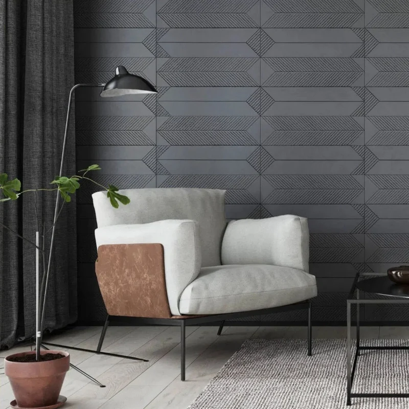 Concrete 3D Tile SAGITA Dark Grey - Box of 8