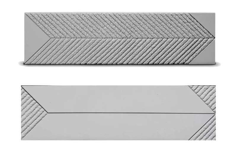 Concrete 3D Tile SAGITA Grey - Box of 8
