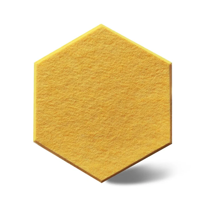 HEXA 3D Felt PET Wall Panels - YELLOW 3pcs.