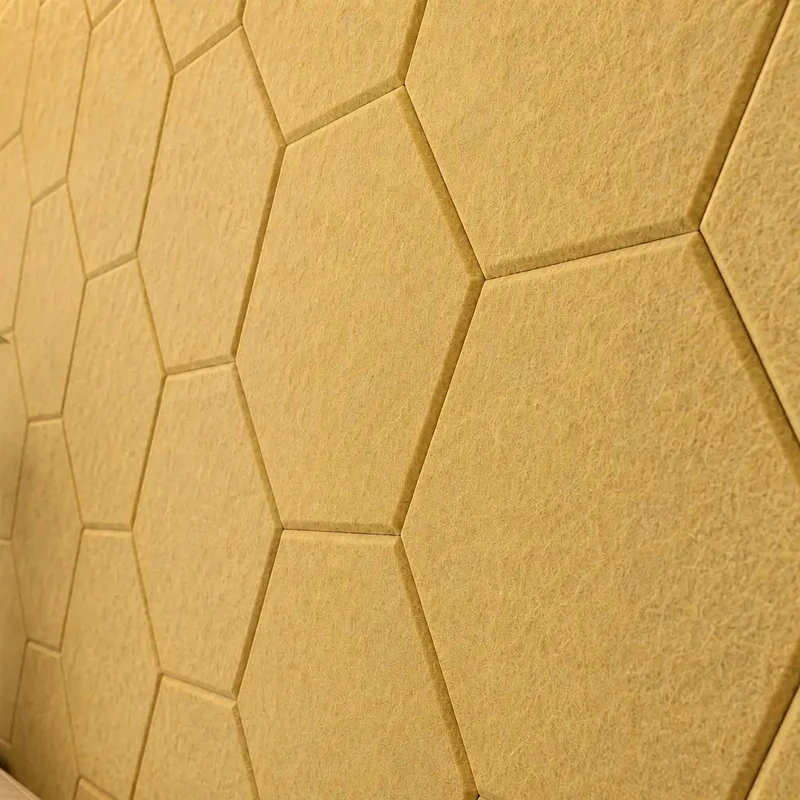 HEXA 3D Felt PET Wall Panels - YELLOW 3pcs.