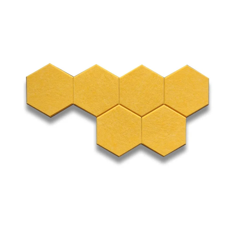 HEXA 3D Felt PET Wall Panels - YELLOW 3pcs.