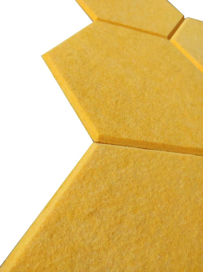 HEXA 3D Felt PET Wall Panels - YELLOW 3pcs.