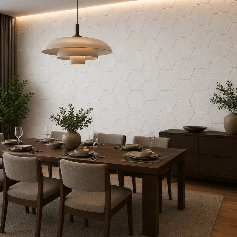 HEXA 3D Felt PET Wall Panels - WHITE 3pcs.