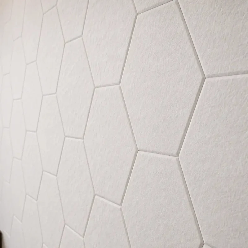 HEXA 3D Felt PET Wall Panels - WHITE 3pcs.