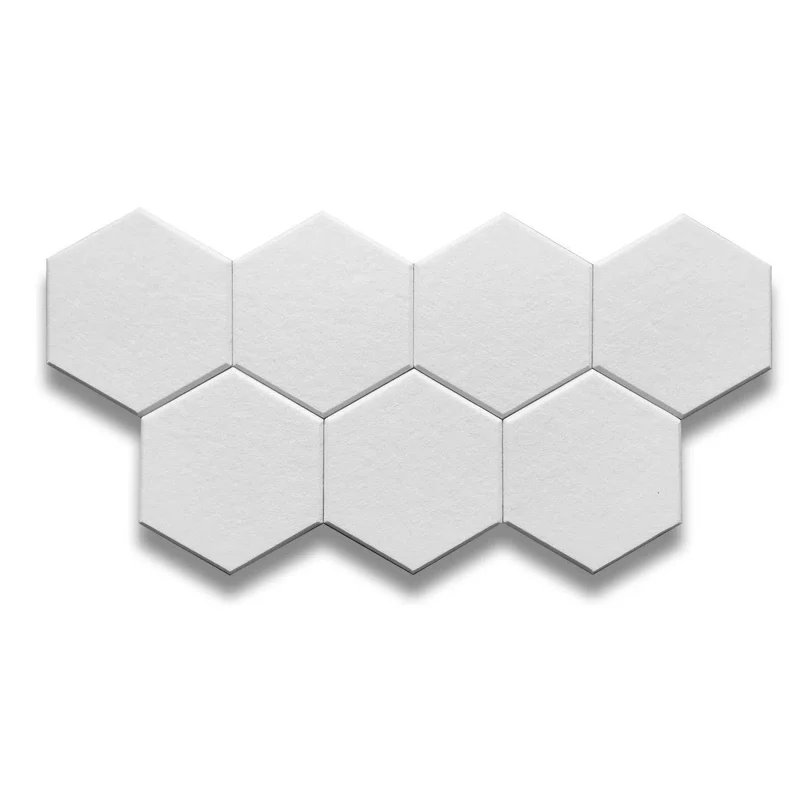 HEXA 3D Felt PET Wall Panels - WHITE 3pcs.