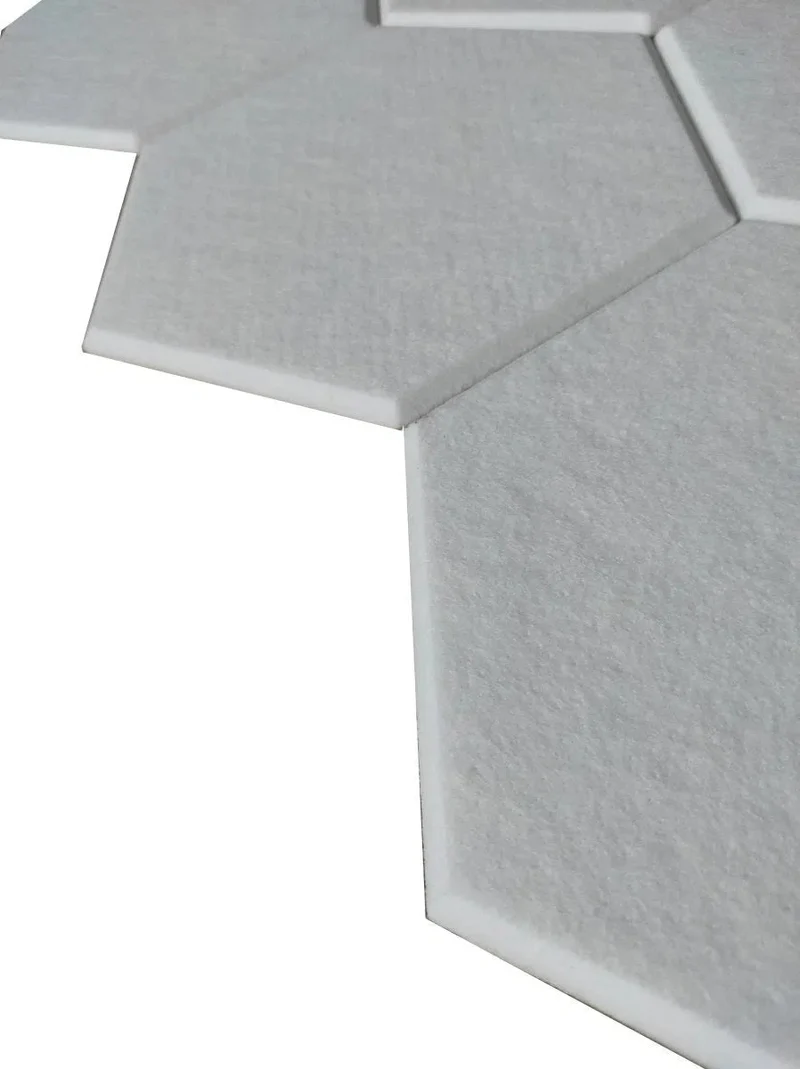 HEXA 3D Felt PET Wall Panels - WHITE 3pcs.