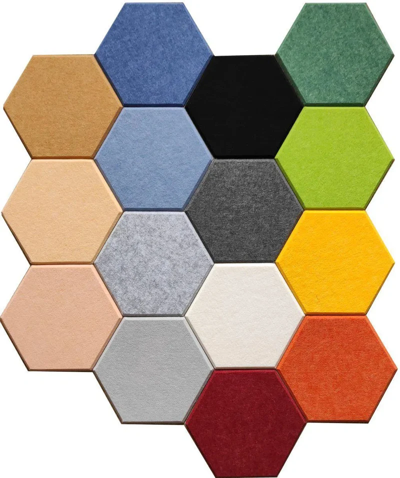 HEXA 3D Felt PET Wall Panels - WHITE 3pcs.