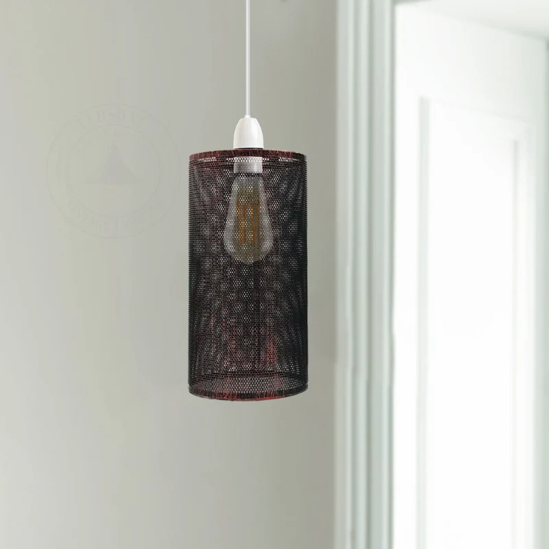 Abat-jour vintage en forme de cage en métal Suspension en métal Lampe