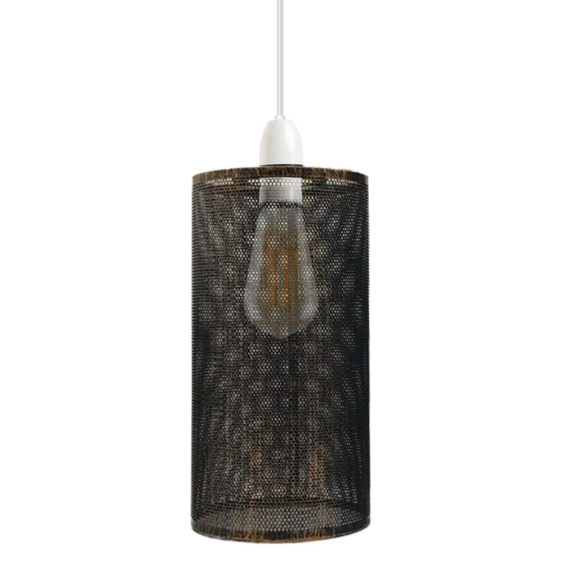 Abat-jour vintage en forme de cage en métal Suspension en métal Lampe
