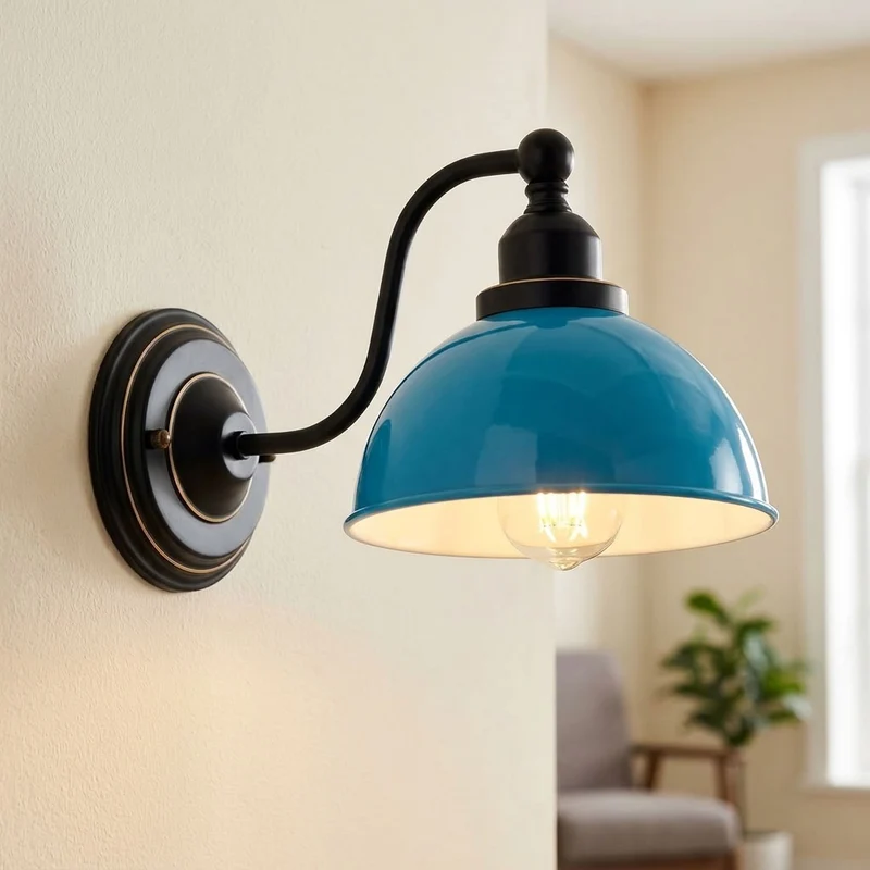 Vintage Farmhouse Wandleuchte – Industrie Wandlampe Bett | Ø 21cm | E27 ~3822
