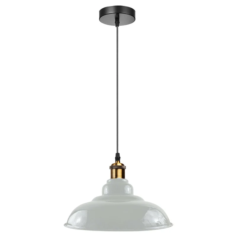 Weiß Pendelleuchte & Hängelampe mit Metallschirm Ø 32cm~2825