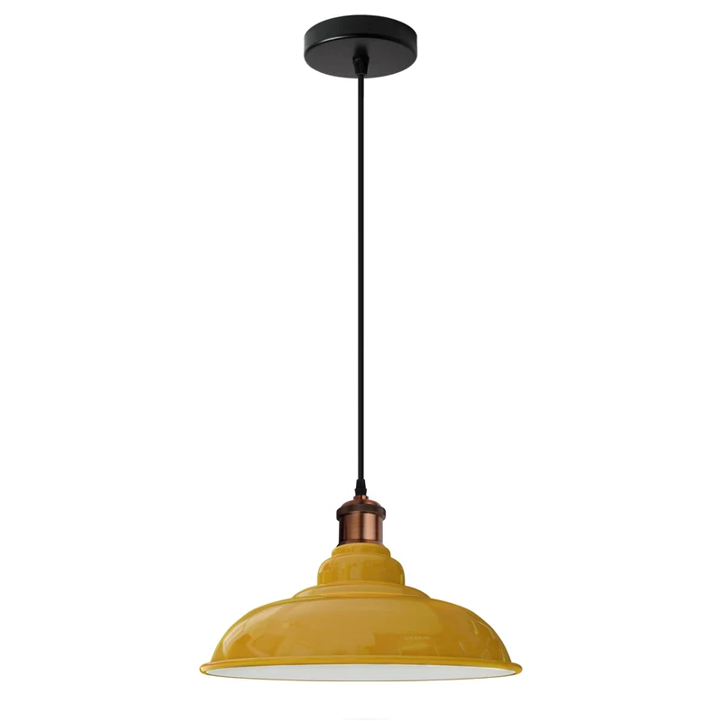 Moderne Pendelleuchte in Gelb mit E27 –195cm Kabel – Komplettset aus Metall~ 2823