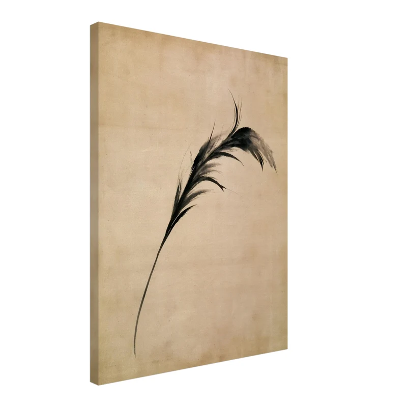 Schwarze Feder im Wind Leinwand