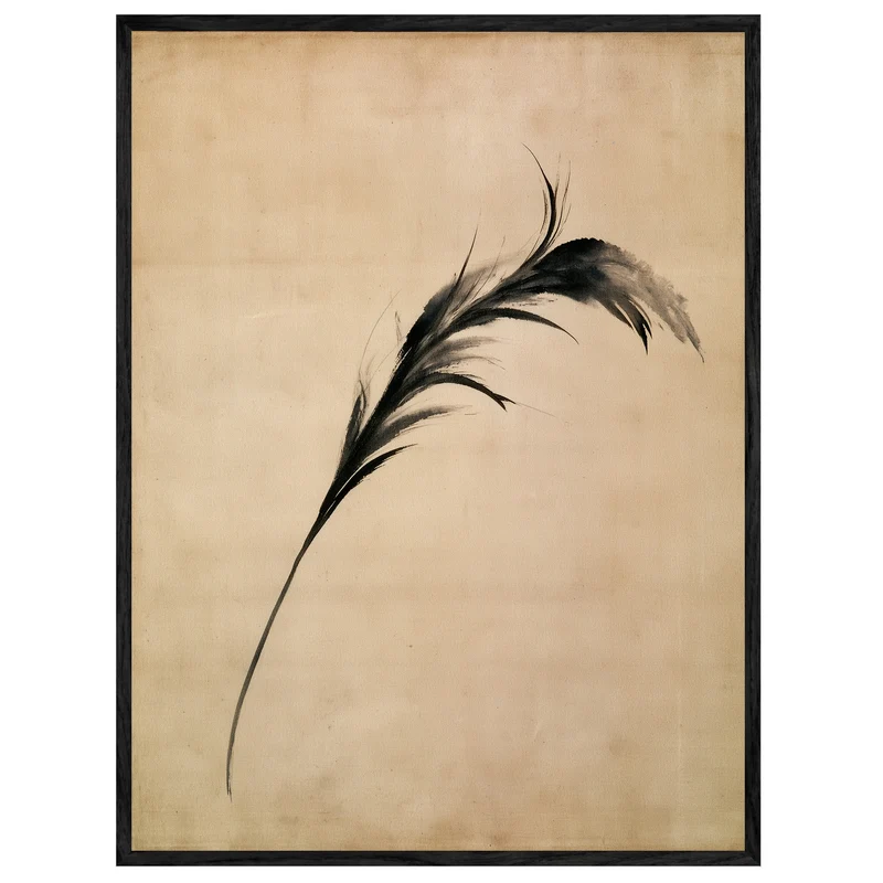 Schwarze Feder im Wind Leinwand
