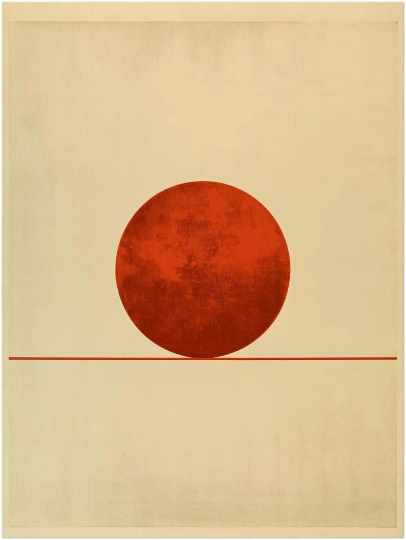 Roter Kreis am Horizont Poster