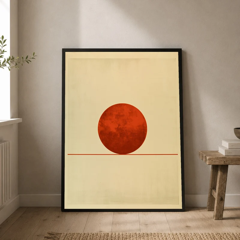 Roter Kreis am Horizont Poster