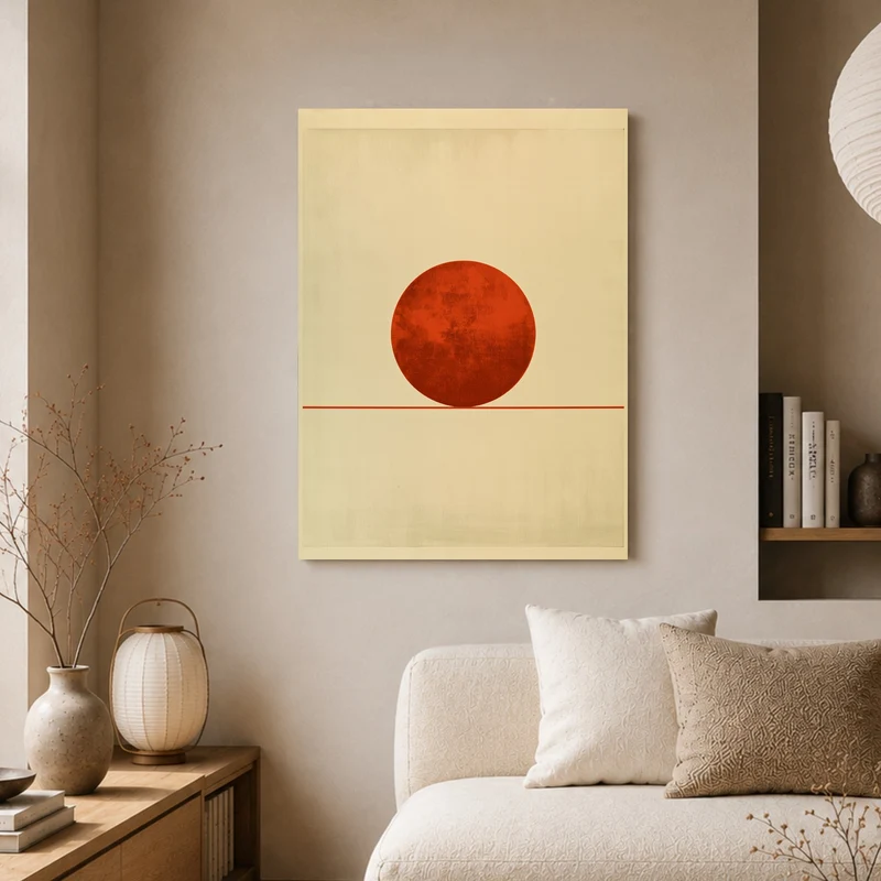 Roter Kreis am Horizont Poster