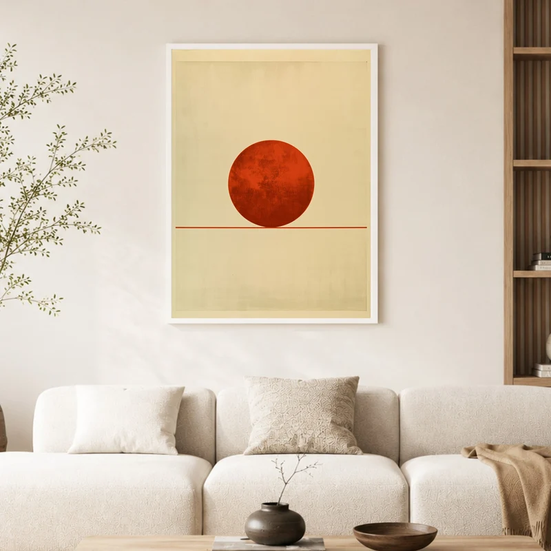 Roter Kreis am Horizont Poster