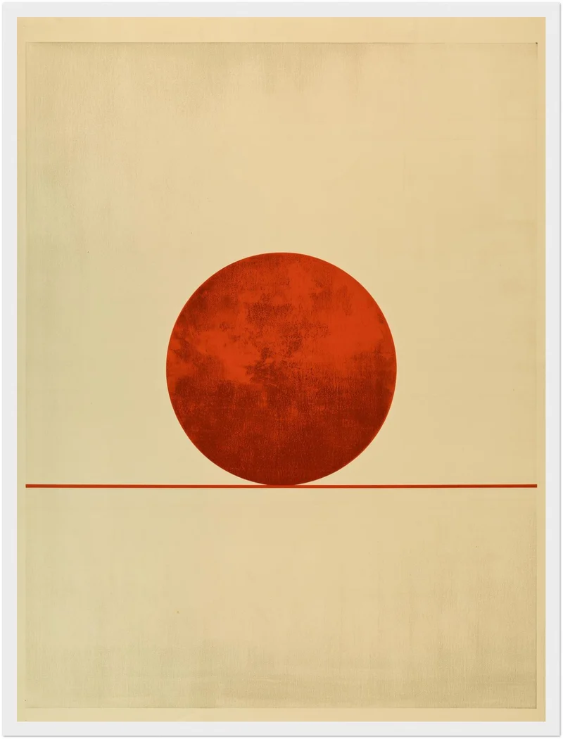 Roter Kreis am Horizont Poster
