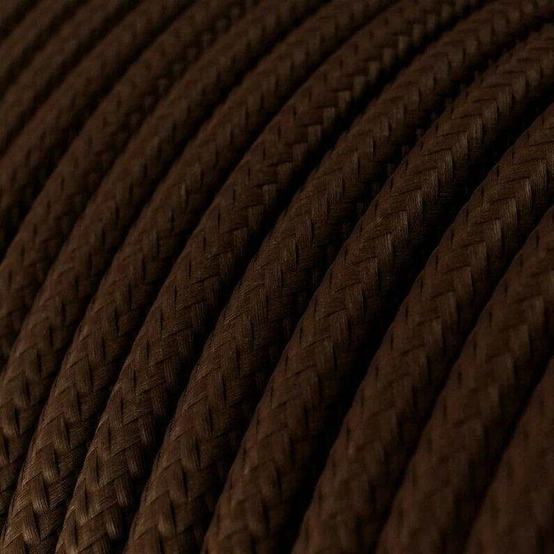 Vintage 2-adriges Kabel braun rund -Hängelampe~2659