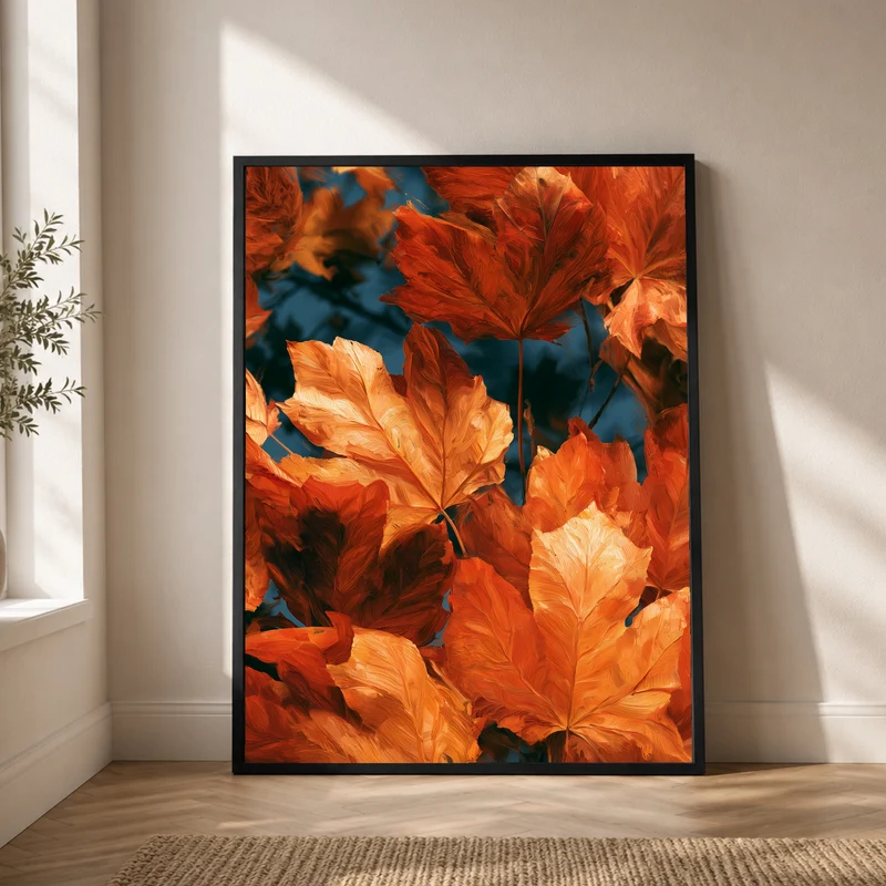 Herbstblätter im Glühen Poster