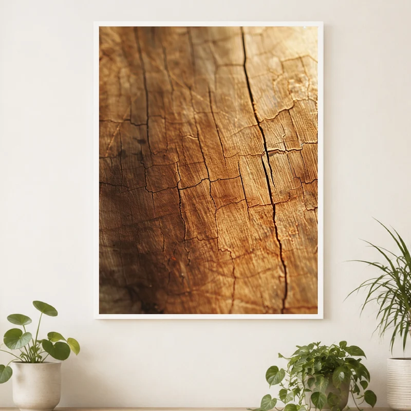 Geborstenes Holz im Licht Poster