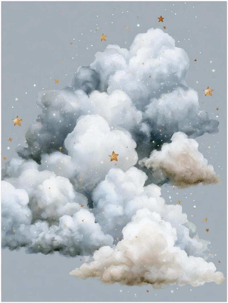 Große Wolke mit Sternen Poster