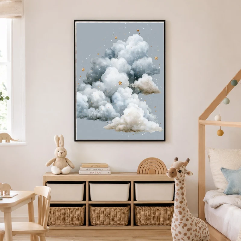 Große Wolke mit Sternen Poster
