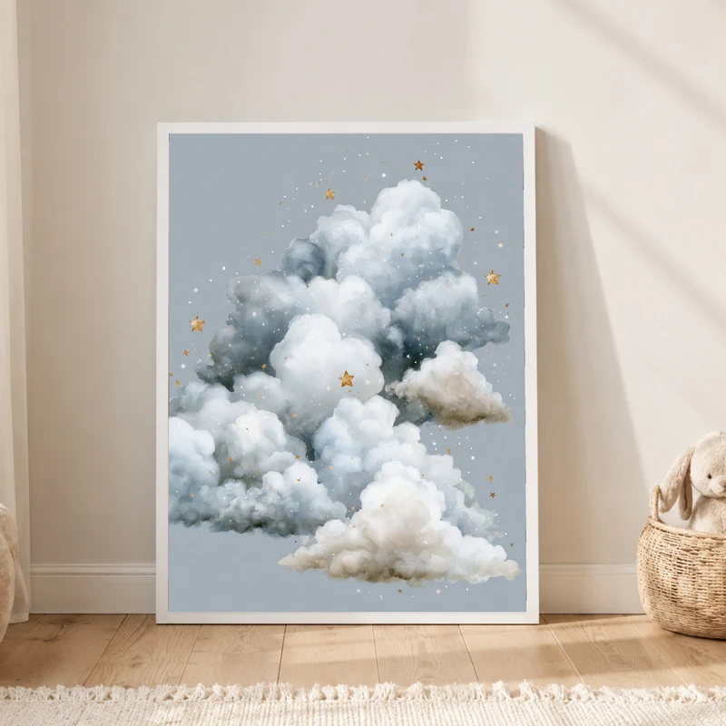 Große Wolke mit Sternen Poster