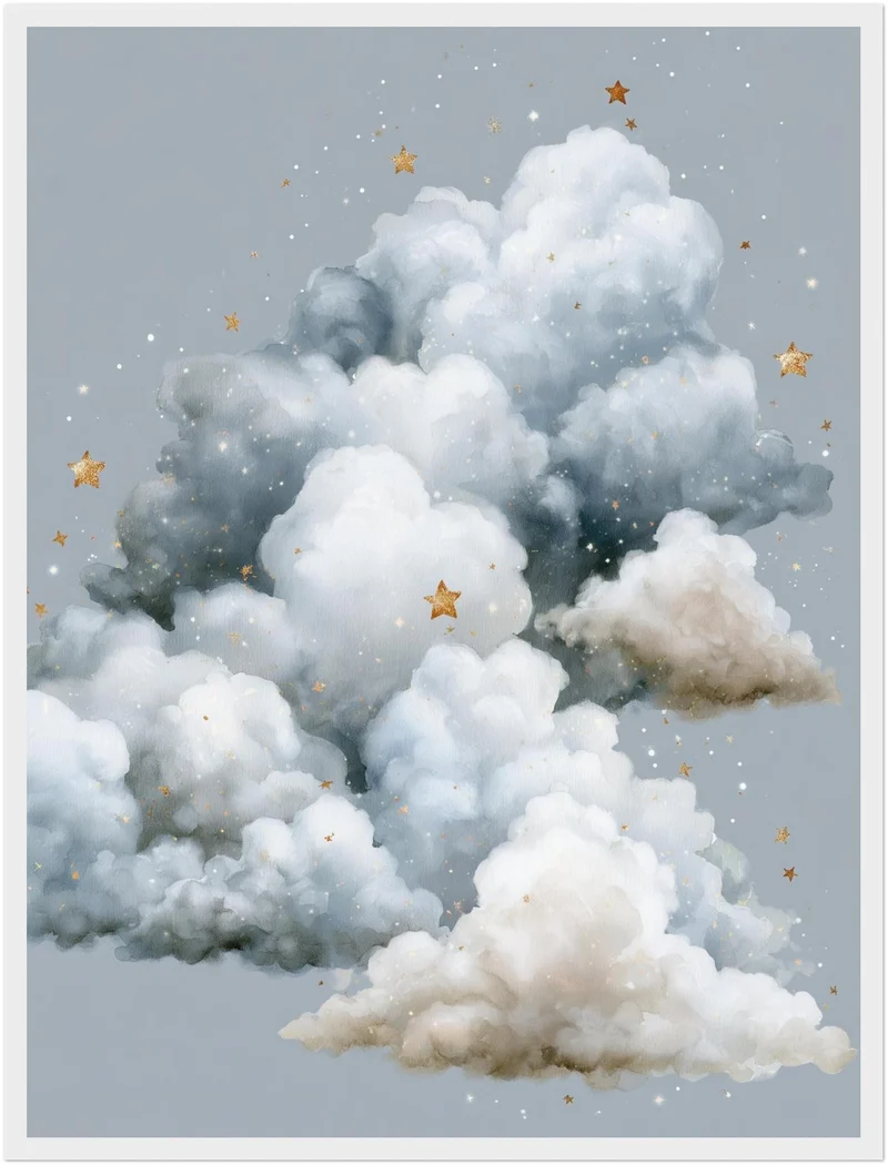 Große Wolke mit Sternen Poster