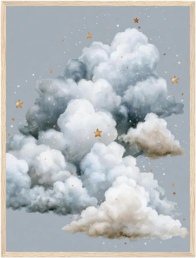 Große Wolke mit Sternen Poster