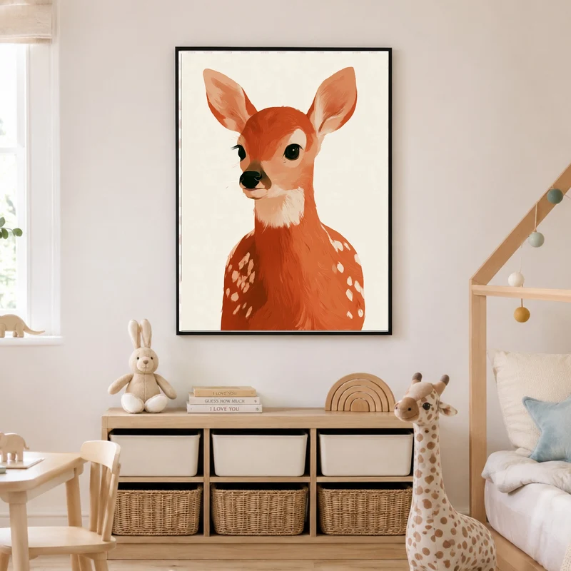Kleines Rehkitz mit Flecken Poster