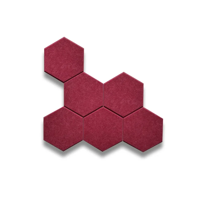 HEXA 3D Felt PET Wall Panels - RED 3pcs.